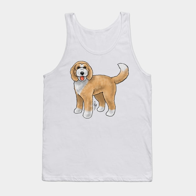 Dog - Bernadoodle - White and Tan Tank Top by Jen's Dogs Custom Gifts and Designs